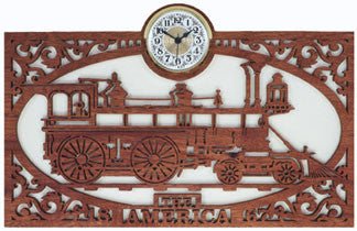 The America Train Scroll Saw Clock Pattern - Cherry Tree Toys