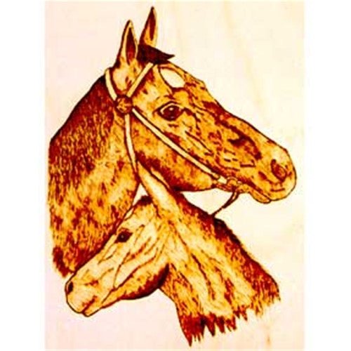 Two Horses Woodburning Pattern - Cherry Tree Toys