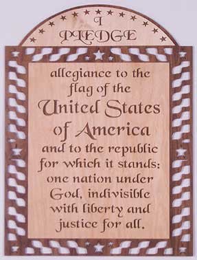 US Pledge Plaque Pattern - Cherry Tree Toys