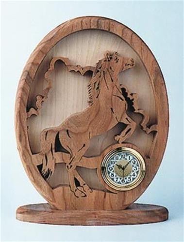 Wild Mustang Clock Scroll Saw Plan - Cherry Tree Toys