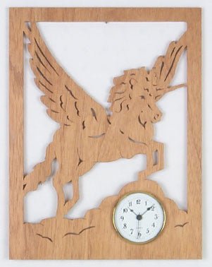 Winged Unicorn Scroll Saw Clock Pattern - Cherry Tree Toys