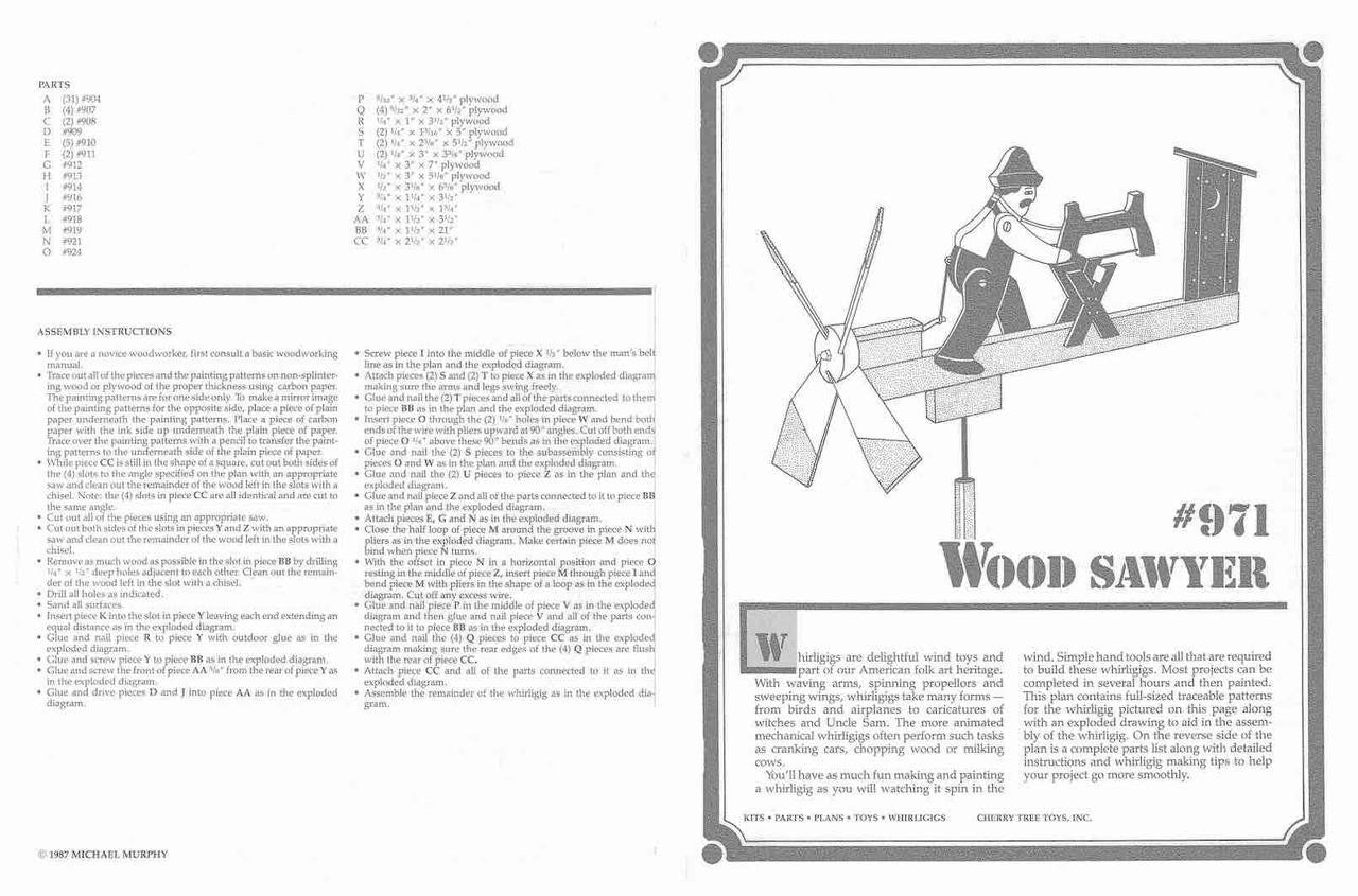 Wood Sawyer Whirligig Plan - Cherry Tree Toys