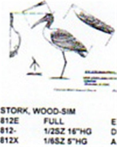 Wood Stork 1/2 Size Carving Pattern - Cherry Tree Toys