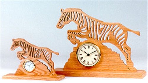 Zebra Leaping Scroll Saw Clock Pattern - Cherry Tree Toys